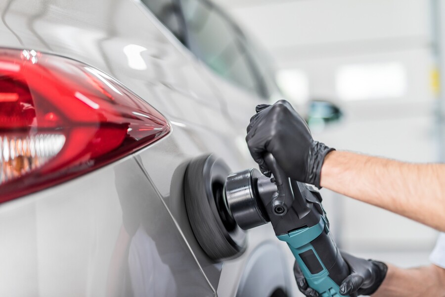 Auto waxing and buffing by Water Works Detailing